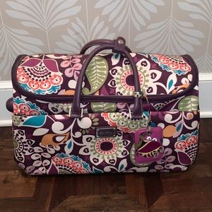 Vera Bradley 22” Rolling Duffel in Plum Crazy